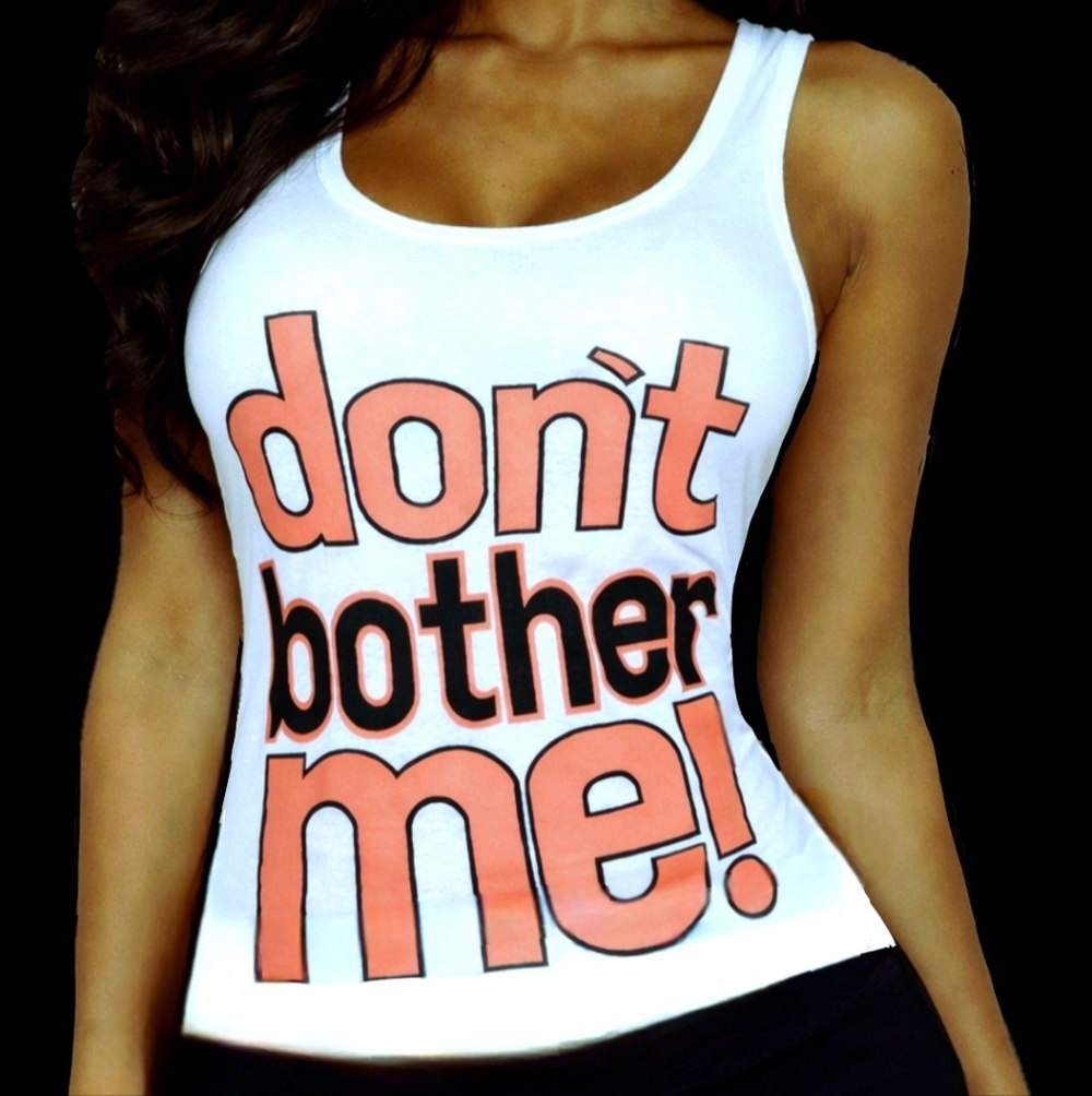 Vtg 90s screen stars white neon don't bother me graphics single stitch tank XL